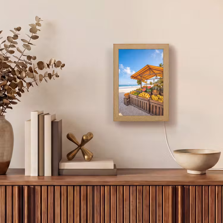 Table Lamp - Fruit - Beach - Tropical - Fruit - Strand - Tropisch Light Box met kabel (Tafellamp) klein