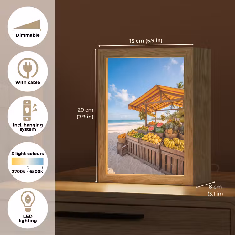 Table Lamp - Fruit - Beach - Tropical - Fruit - Strand - Tropisch Light Box met kabel (Tafellamp) klein