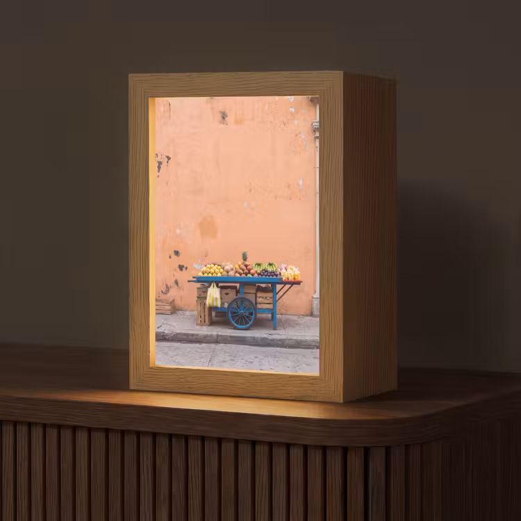 Table Lamp - Fruit - Cart - Street - Fruit - Kar - Straat Light Box met kabel (Tafellamp) klein