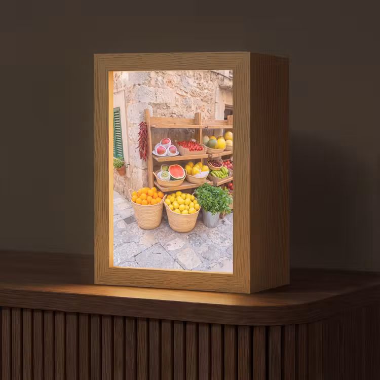 Table Lamp - Fruit - Market - Fresh - Fruit - Markt - Vers Light Box met kabel (Tafellamp) klein