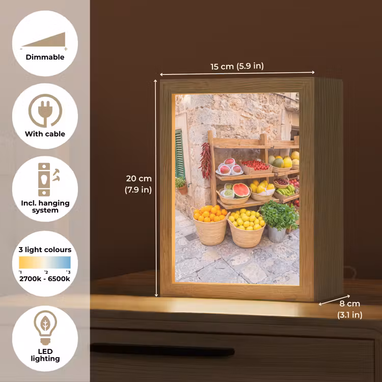 Table Lamp - Fruit - Market - Fresh - Fruit - Markt - Vers Light Box met kabel (Tafellamp) klein
