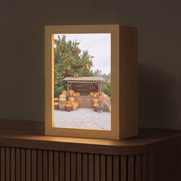 Table Lamp - Fruit - Market - Rural - Fruit - Markt - Landelijk Light Box met kabel (Tafellamp) klein