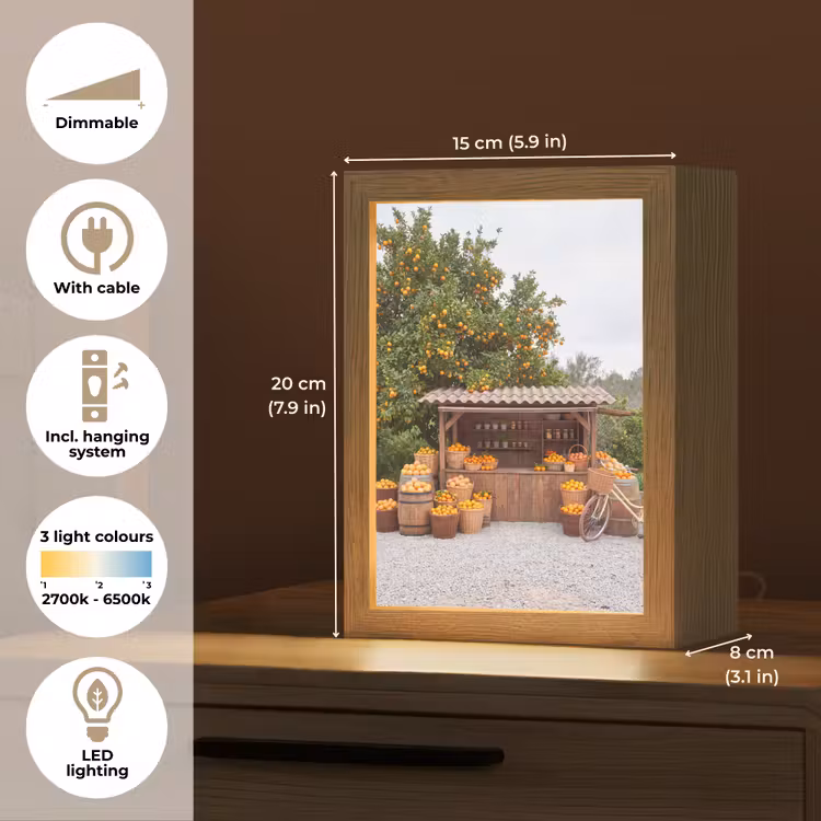 Table Lamp - Fruit - Market - Rural - Fruit - Markt - Landelijk Light Box met kabel (Tafellamp) klein