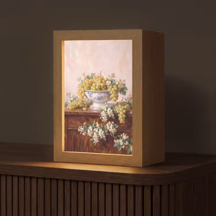 Table Lamp - Fruit - Still Life - Classical - Fruit - Stilleven - Klassiek Light Box met kabel (Tafellamp) klein