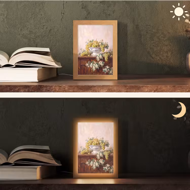Table Lamp - Fruit - Still Life - Classical - Fruit - Stilleven - Klassiek Light Box met kabel (Tafellamp) klein