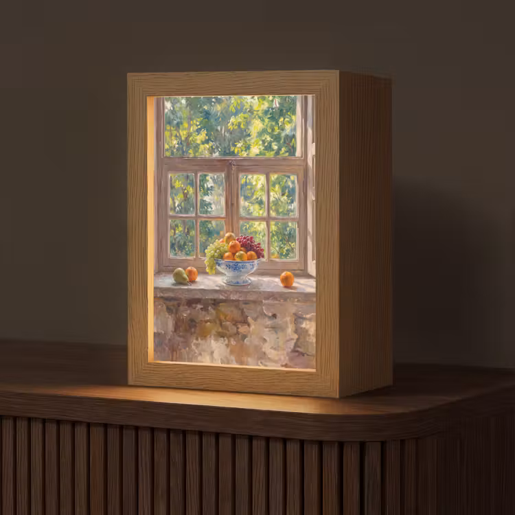 Table Lamp - Fruit - Windowsill - Nature - Fruit - Vensterbank - Natuur Light Box met kabel (Tafellamp) klein