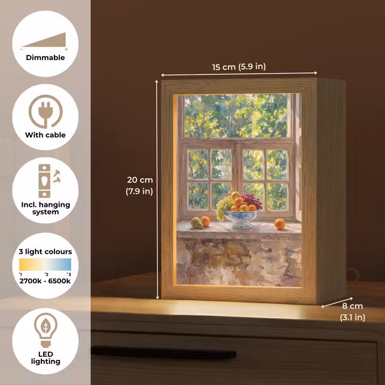 Table Lamp - Fruit - Windowsill - Nature - Fruit - Vensterbank - Natuur Light Box met kabel (Tafellamp) klein