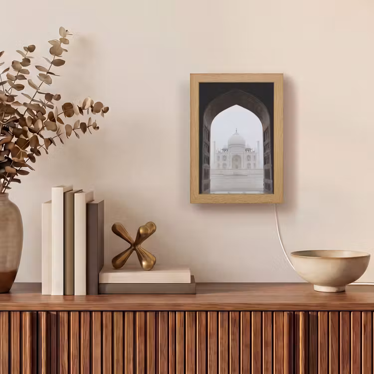 Poort - Symmetrische koepel - Minaretten - Moskee Light Box met kabel (Tafellamp) klein -sfeer2