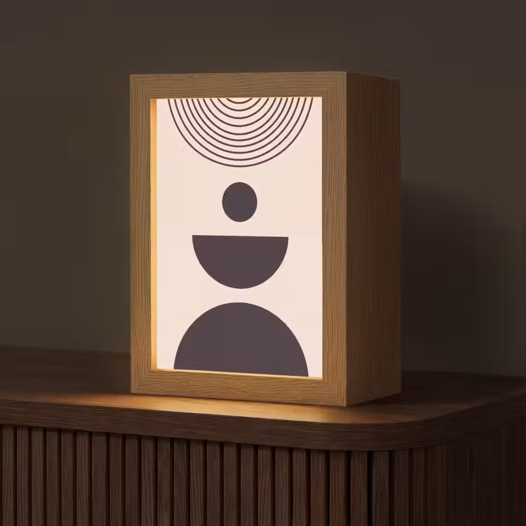 Table Lamp - Geometric Balance - Art - Geometrische balans - Kunst Light Box met kabel (Tafellamp) klein