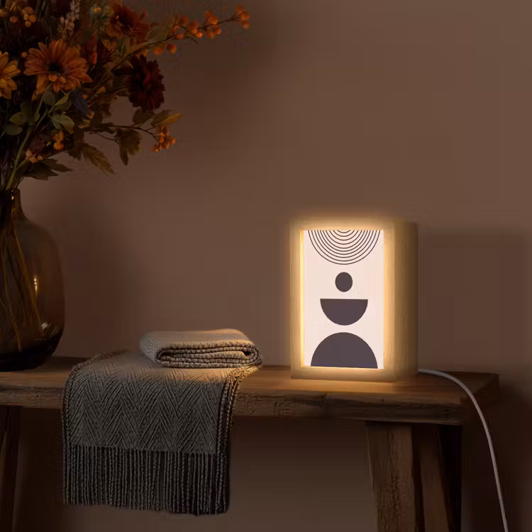 Table Lamp - Geometric Balance - Art - Geometrische balans - Kunst Light Box met kabel (Tafellamp) klein