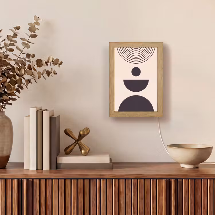 Table Lamp - Geometric Balance - Art - Geometrische balans - Kunst Light Box met kabel (Tafellamp) klein