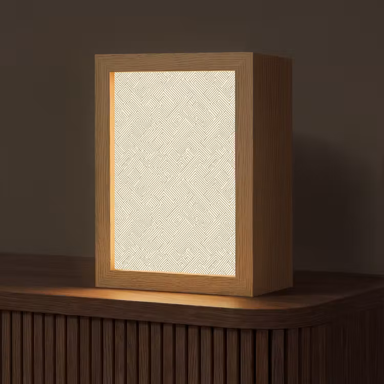 Geometrisch - Lijnen - Groen Light Box met kabel (Tafellamp) klein 925 -z3d_website