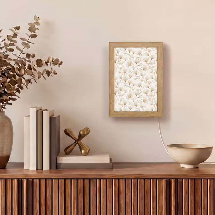 Ginkgo - Takken - Goud Light Box met kabel (Tafellamp) klein 925 -sfeer2