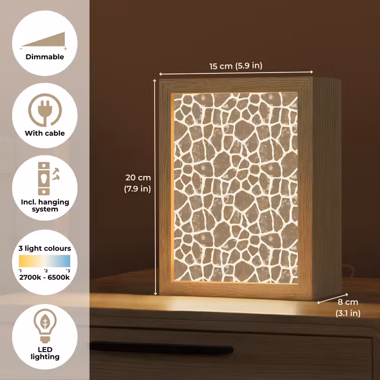 Giraf - Klassiek - Bruin Light Box met kabel (Tafellamp) klein 925 -USP_EN