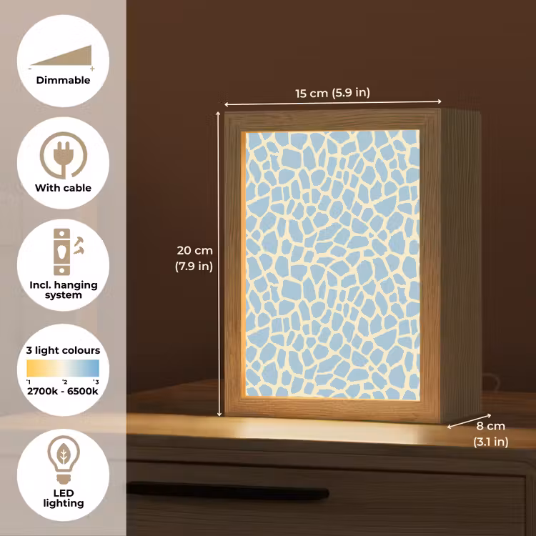 Giraf - Modern - Blauw Light Box met kabel (Tafellamp) klein 925 -USP_EN