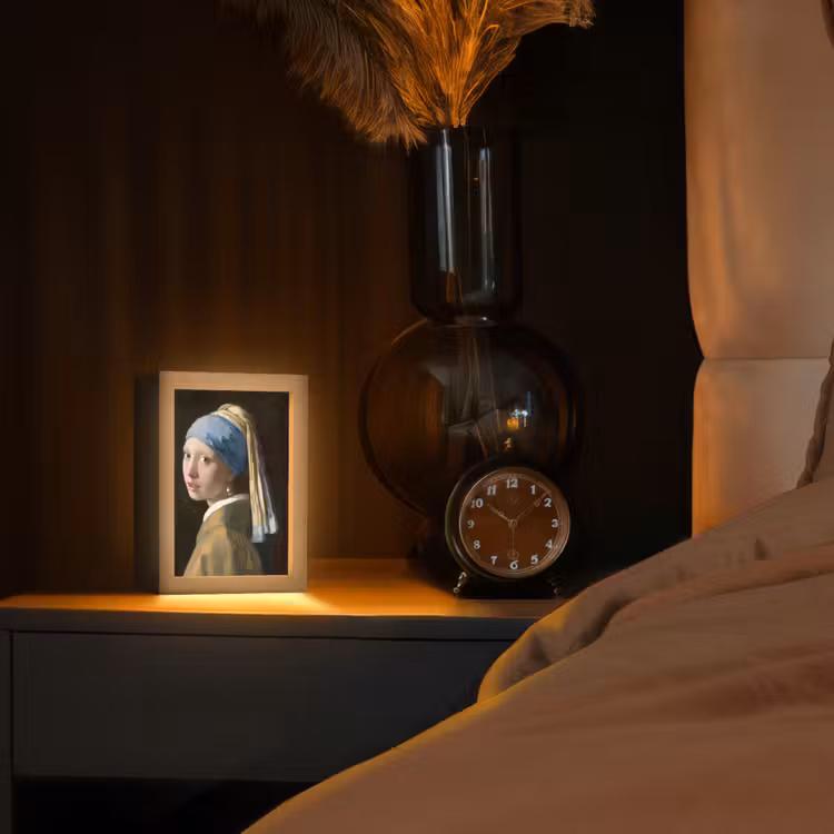 Meisje met de parel - Schilderij - Oude meesters - Vermeer Light Box met kabel (Tafellamp) klein -sfeer1