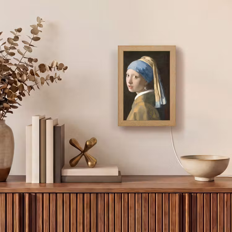 Meisje met de parel - Schilderij - Oude meesters - Vermeer Light Box met kabel (Tafellamp) klein -sfeer2