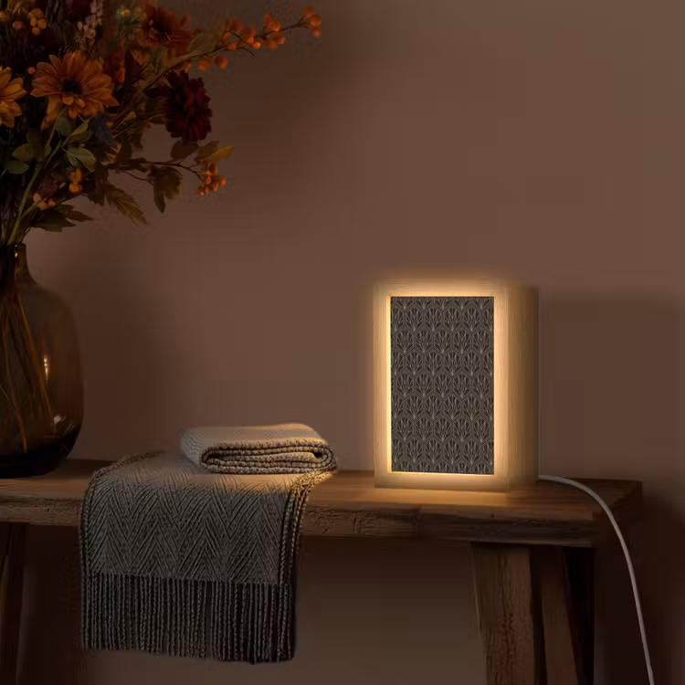 Goud - Zwart - Lijnen Light Box met kabel (Tafellamp) klein 925 -sfeer4