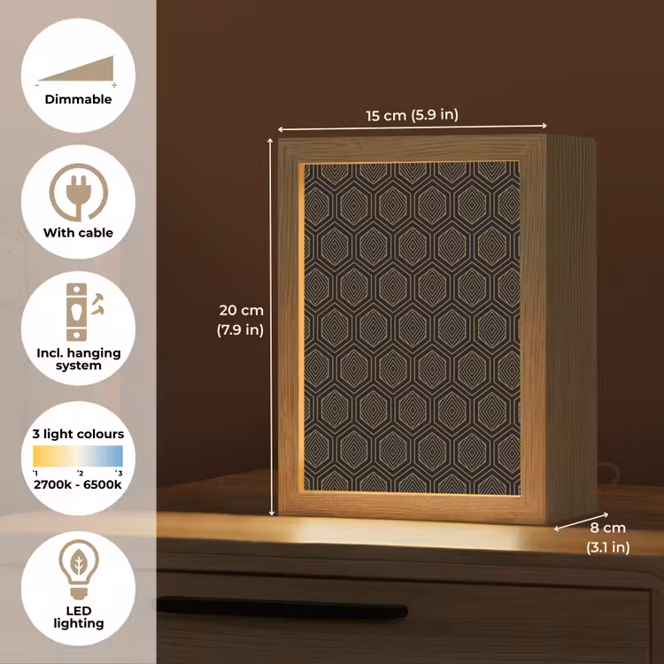 Goud - Zwart - Tunnel Light Box met kabel (Tafellamp) klein 925 -USP_EN