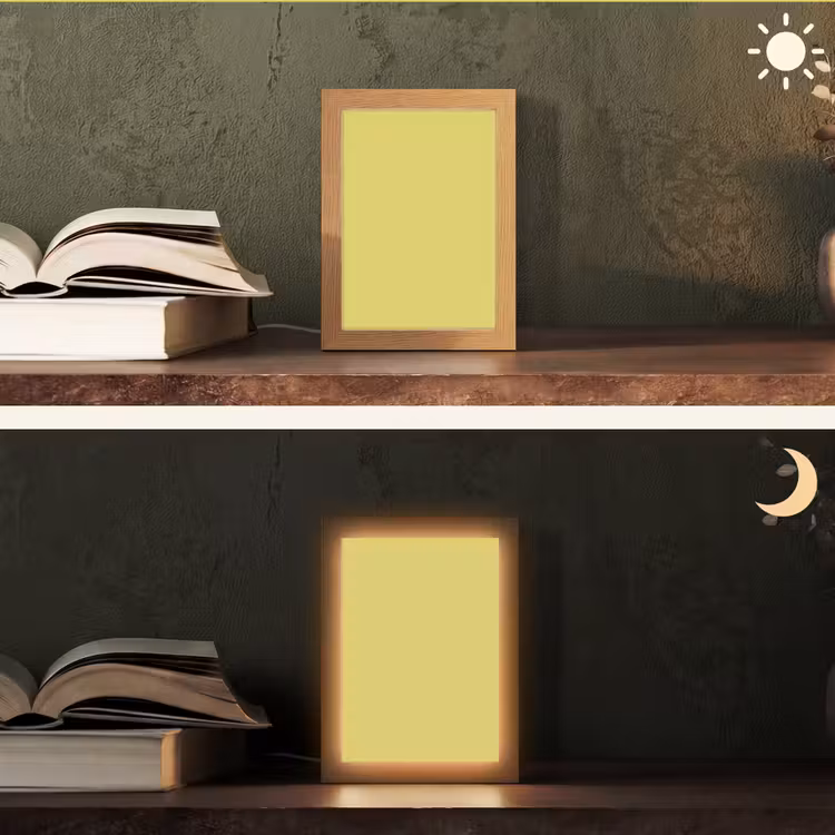 Golden - Ochre - Geel Light Box met kabel (Tafellamp) klein 925 -sfeer3