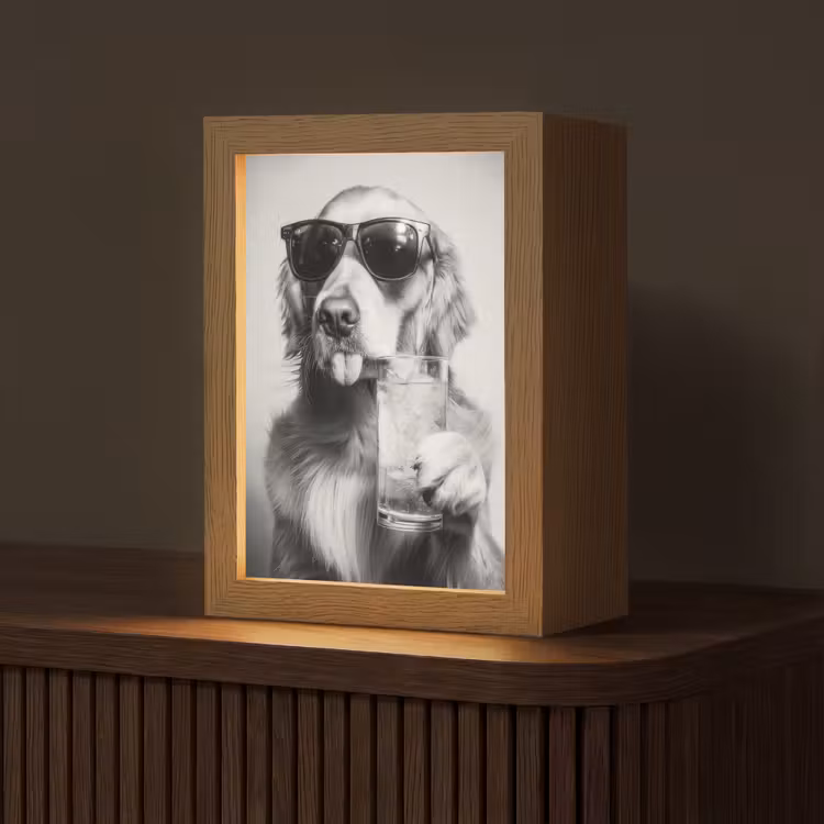 Golden retriever - Hond - Zonnebril - Gkas Light Box met kabel (Tafellamp) klein -z3d_website