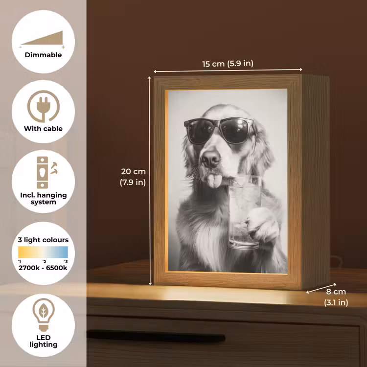 Golden retriever - Hond - Zonnebril - Gkas Light Box met kabel (Tafellamp) klein -USP_EN