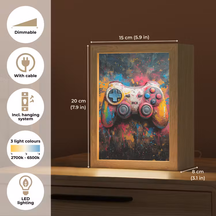Graffiti - Gaming - Controller - Verf Light Box met kabel (Tafellamp) klein -USP_EN