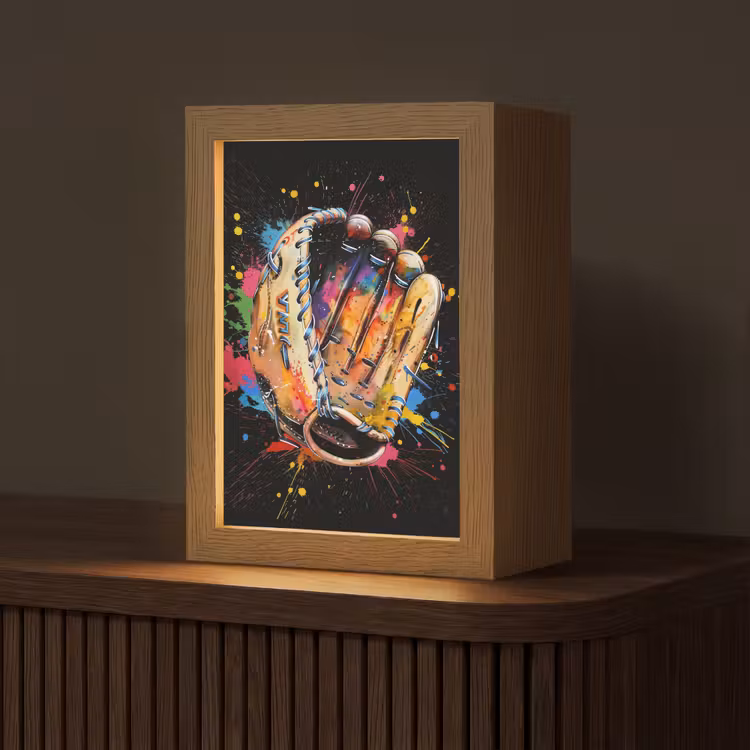 Graffiti - Sport - Baseball - Honkbal Light Box met kabel (Tafellamp) klein -z3d_website