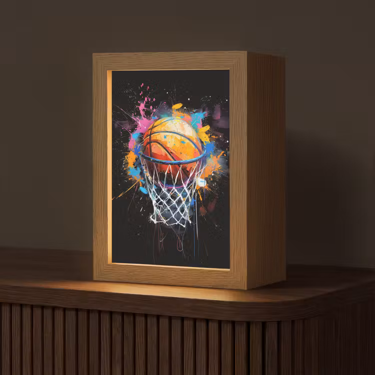 Graffiti - Sport - Basketbal - Basket Light Box met kabel (Tafellamp) klein -z3d_website