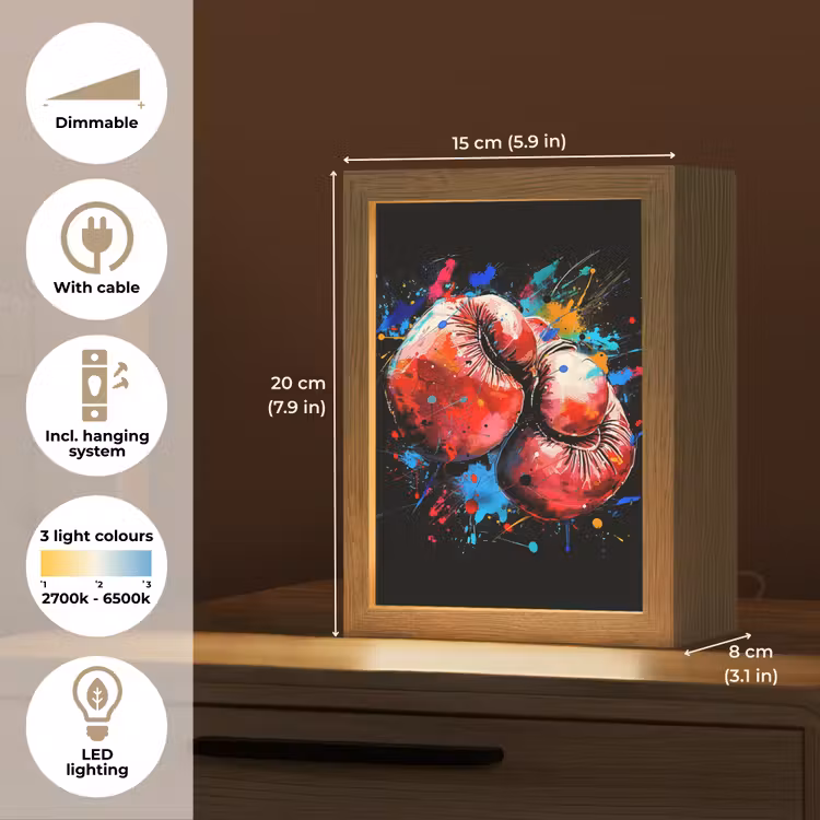 Graffiti - Sport - Boksen - Bokshandschoenen Light Box met kabel (Tafellamp) klein -USP_EN
