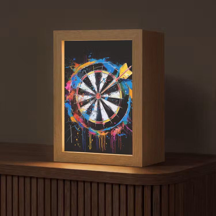 Graffiti - Sport - Darten - Dartbord Light Box met kabel (Tafellamp) klein -z3d_website