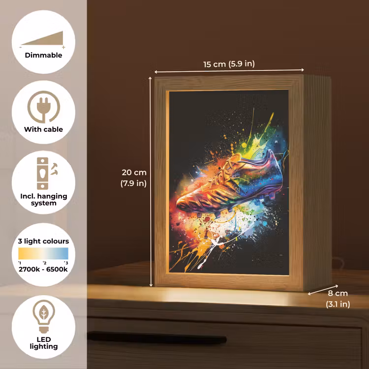 Graffiti - Sport - Voetbal - Schoen - Verf Light Box met kabel (Tafellamp) klein -USP_EN
