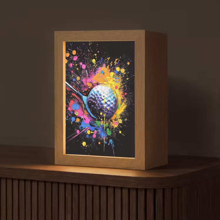 Graffiti - Sport - Golf - Golfclub Light Box met kabel (Tafellamp) klein -z3d_website