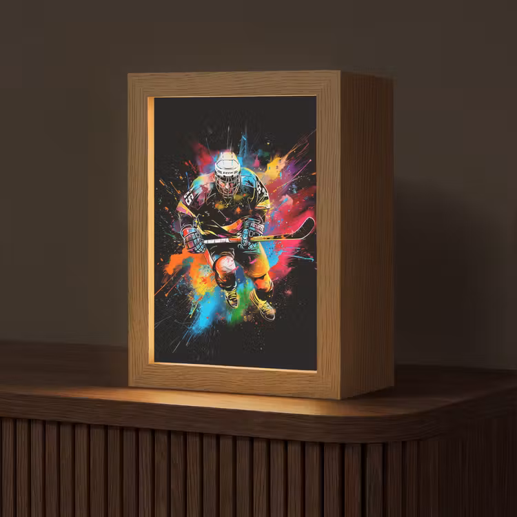 Graffiti - Sport - IJshockey - Hockey Light Box met kabel (Tafellamp) klein -z3d_website