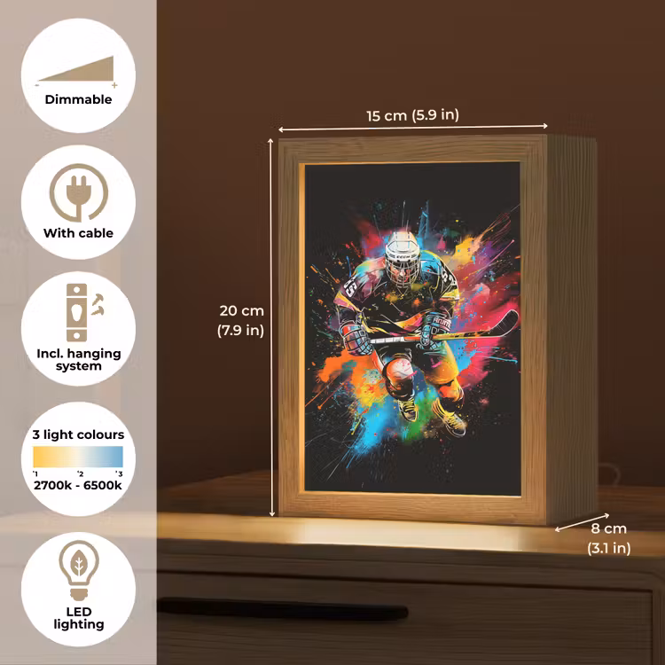 Graffiti - Sport - IJshockey - Hockey Light Box met kabel (Tafellamp) klein -USP_EN
