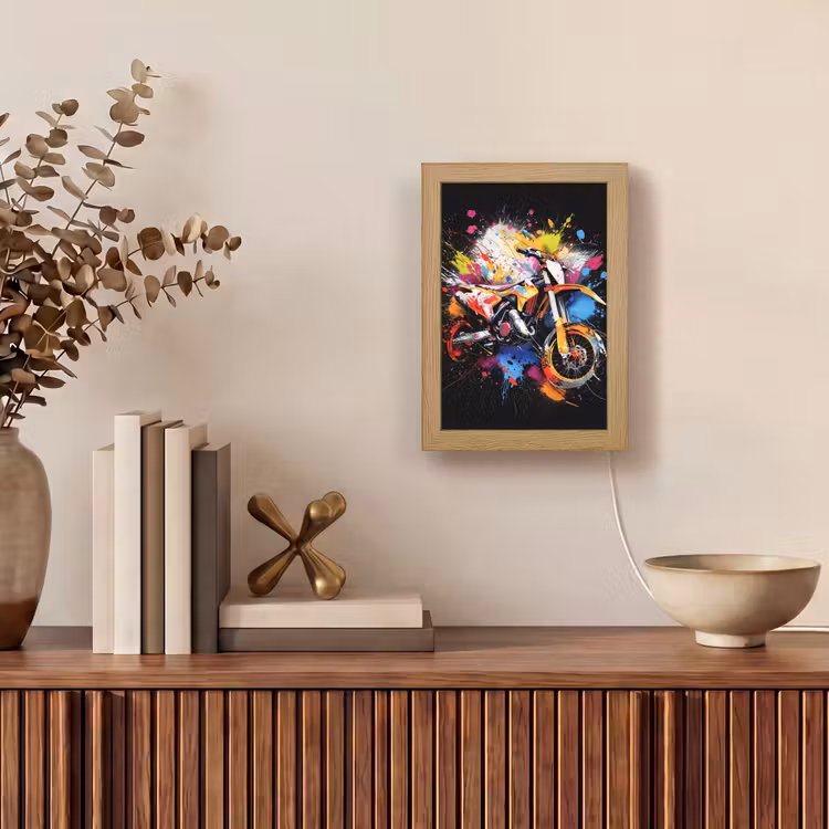 Graffiti - Sport - Motor - Motorcross Light Box met kabel (Tafellamp) klein -sfeer2