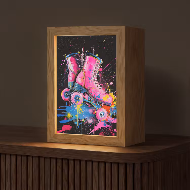 Graffiti - Sport - Rolschaatsen - Skating Light Box met kabel (Tafellamp) klein -z3d_website