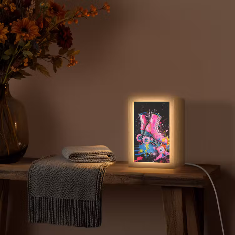 Graffiti - Sport - Rolschaatsen - Skating Light Box met kabel (Tafellamp) klein -sfeer4