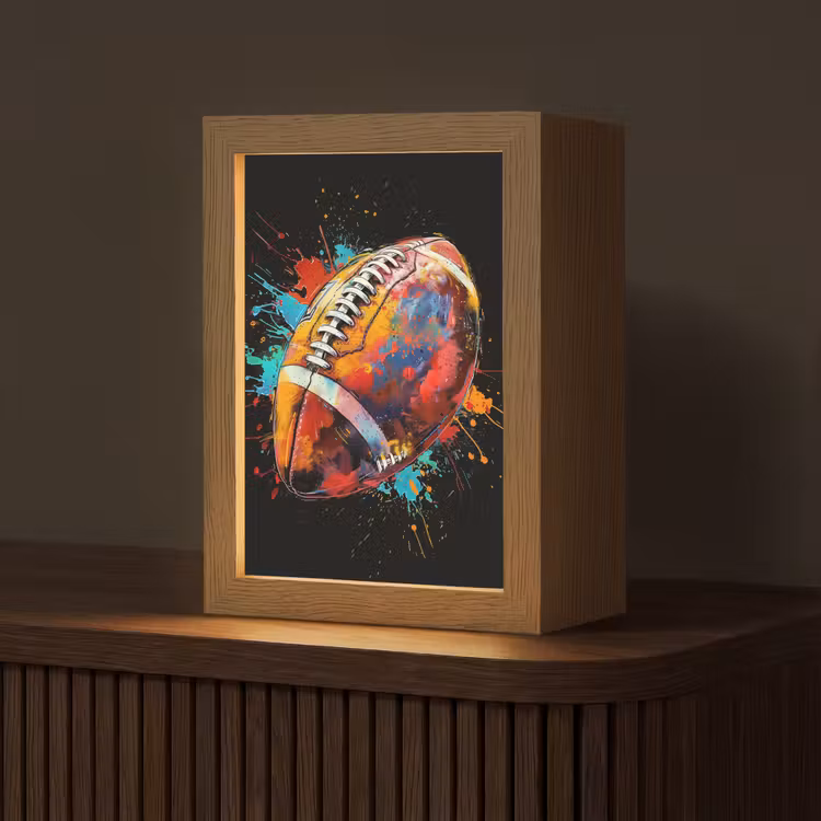 Graffiti - Sport - Rugby - American Football Light Box met kabel (Tafellamp) klein -z3d_website