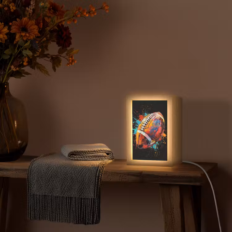 Graffiti - Sport - Rugby - American Football Light Box met kabel (Tafellamp) klein -sfeer4