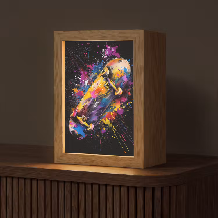 Graffiti - Sport - Skateboard - Skate Light Box met kabel (Tafellamp) klein -z3d_website