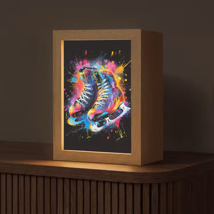 Graffiti - Sport - Schaatsen - Verf Light Box met kabel (Tafellamp) klein -z3d_website