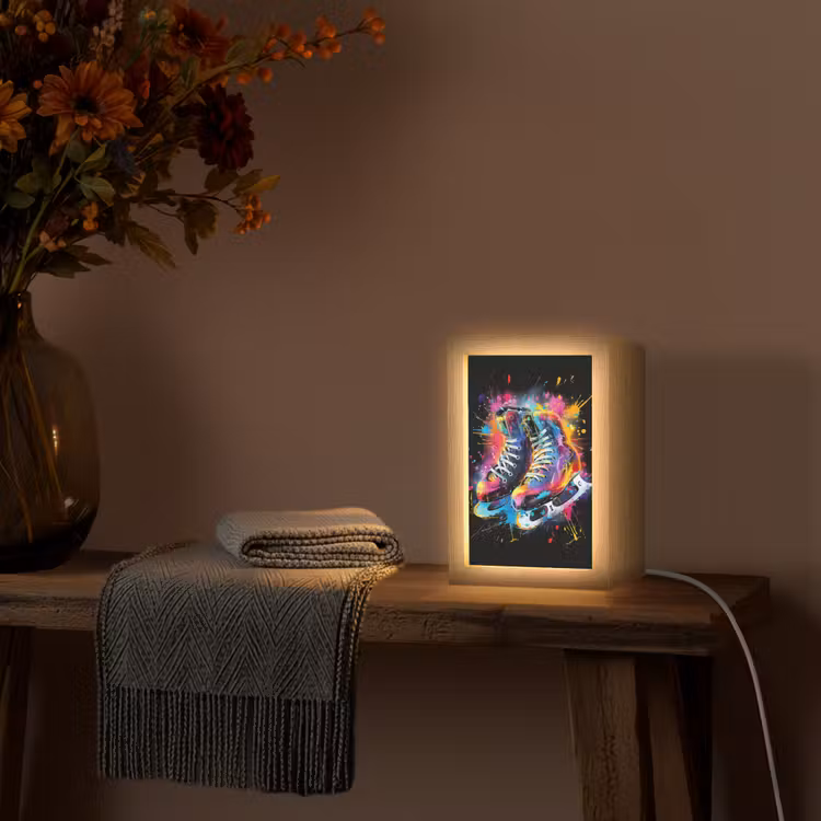 Graffiti - Sport - Schaatsen - Verf Light Box met kabel (Tafellamp) klein -sfeer4