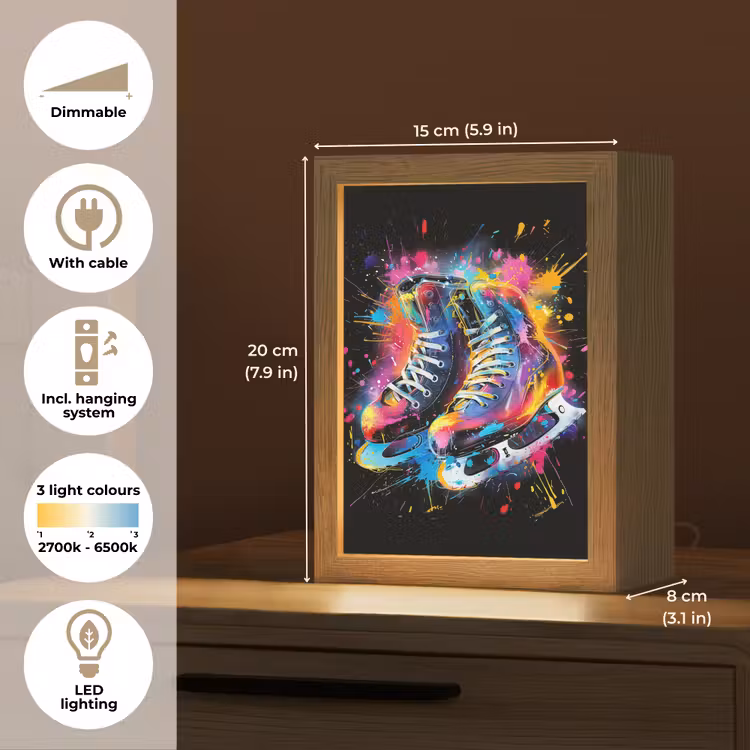 Graffiti - Sport - Schaatsen - Verf Light Box met kabel (Tafellamp) klein -USP_EN