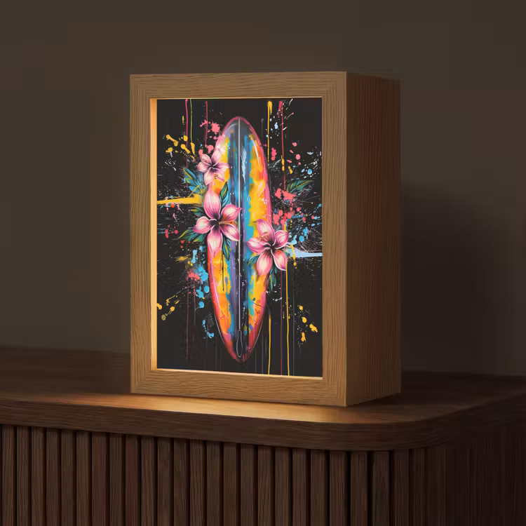 Graffiti - Sport - Surfen - Zomer Light Box met kabel (Tafellamp) klein -z3d_website