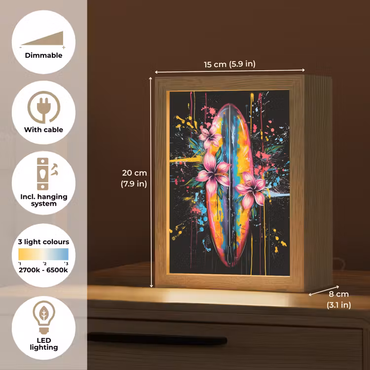 Graffiti - Sport - Surfen - Zomer Light Box met kabel (Tafellamp) klein -USP_EN