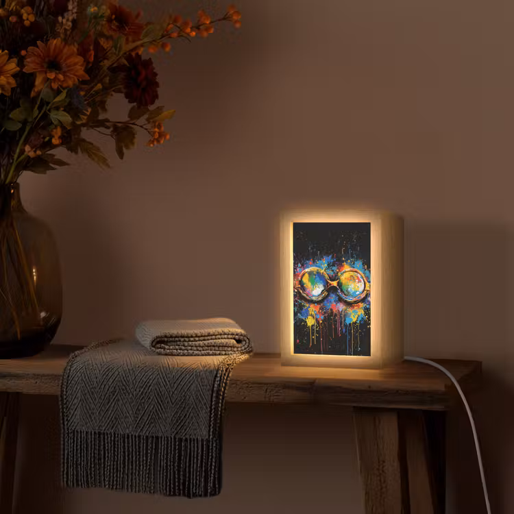 Graffiti - Sport - Zwemmen - Zwembril Light Box met kabel (Tafellamp) klein -sfeer4