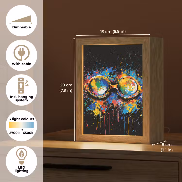 Graffiti - Sport - Zwemmen - Zwembril Light Box met kabel (Tafellamp) klein -USP_EN
