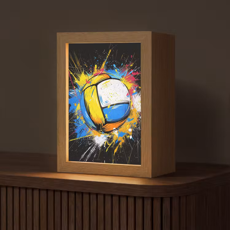 Graffiti - Sport - Volleybal - Bal Light Box met kabel (Tafellamp) klein -z3d_website