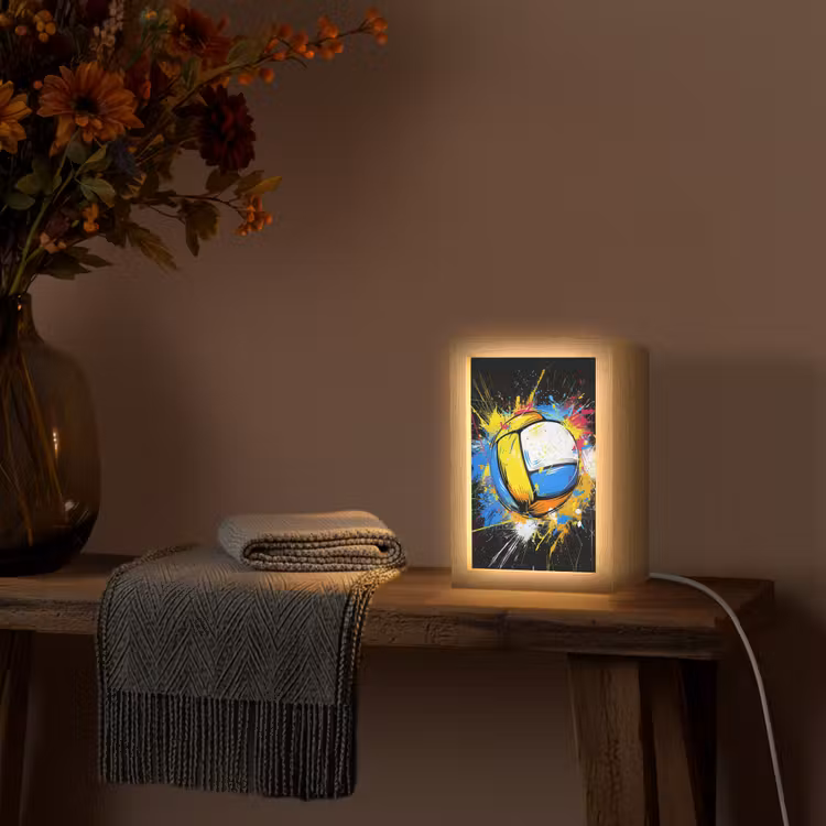 Graffiti - Sport - Volleybal - Bal Light Box met kabel (Tafellamp) klein -sfeer4
